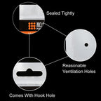 10 PCS HAWEEL 21cm x 11.5cm Hang Hole Clear Front White Pearl Jewelry Zip Lock Packaging Bag – Durable Build, Easy to Use