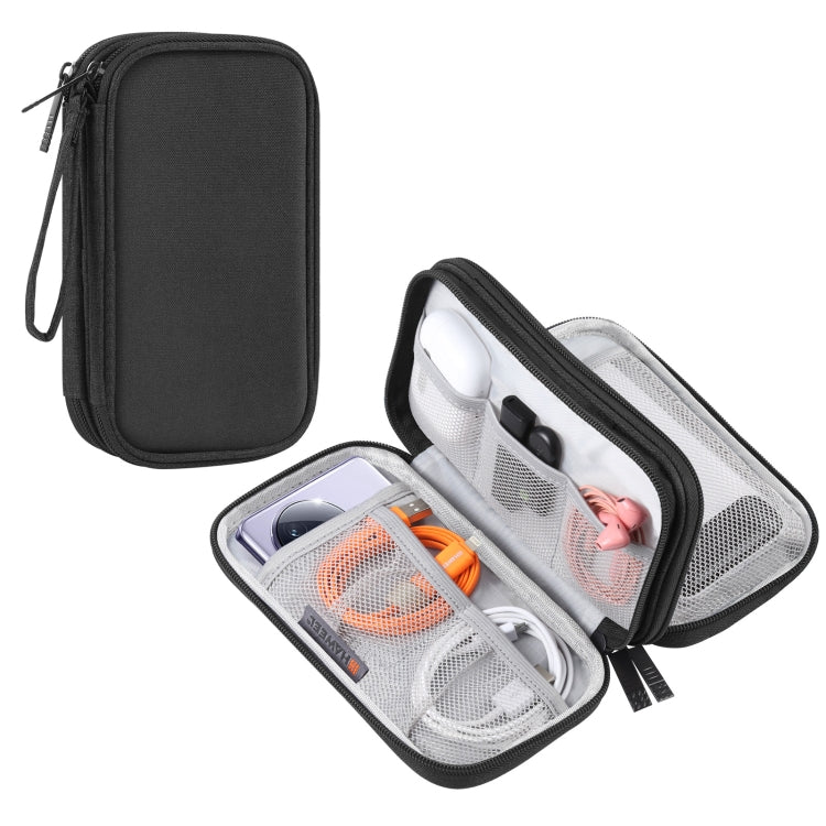 Electronic Organizer Double Layers Storage Bag for Cables, Charger,... Double Layers Organizer Black
