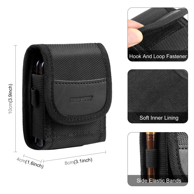 HAWEEL Flip Phone Nylon Cloth Belt Clip Carrying Pouch Bag, Flip Phone in 7.0 inch – Flip
