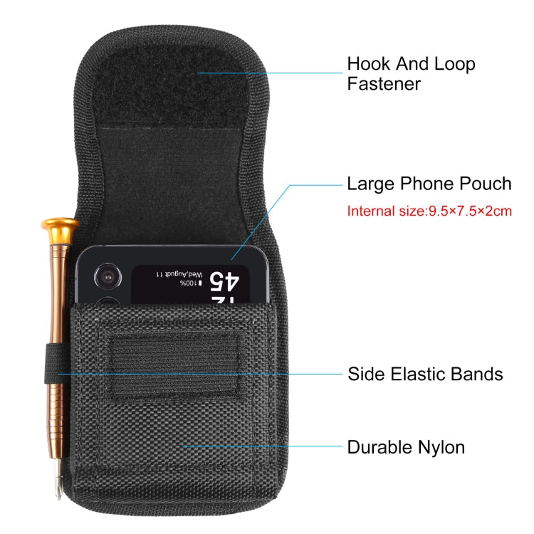 HAWEEL Flip Phone Nylon Cloth Belt Clip Carrying Pouch Bag, Flip Phone in 7.0 inch – Flip