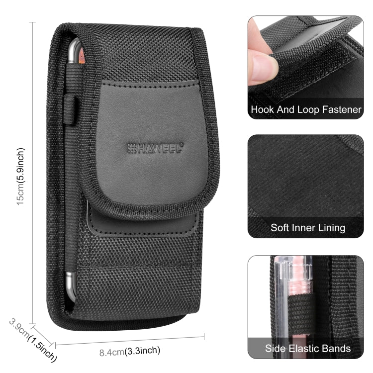 HAWEEL 4.7 inch Nylon Cloth Phone Belt Clip Carrying Pouch with Card Slot, Vertical 4.7 inch – Card Slot