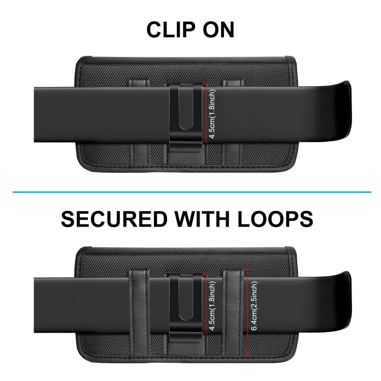 HAWEEL 4.7-6.1 inch Nylon Cloth Phone Belt Clip Horizontal Carrying Pouch with Card Slot, Horizontal 4.7-6.1 inch – Card Slot