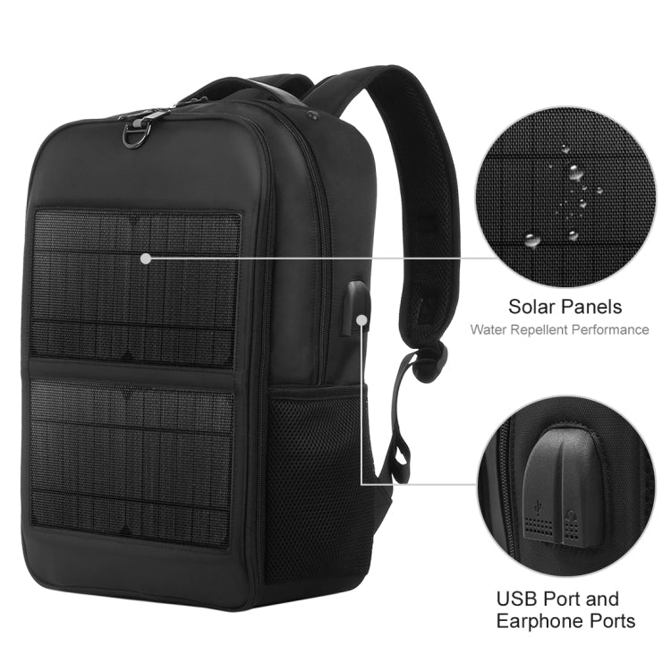 HAWEEL 14W Solar Panel Power Backpack Laptop Bag with Handle and 5V / 2.1A Max USB Charging Port, 14W Backpack 2 – Wear-resistant, TPU