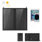 HAWEEL 12W 2 Panels Foldable Solar Panel Charger Bag with 5V / 3.1A Max Dual USB Ports, Support QC3.0 and AFC, 12W 2 Panels 12W 2 Panels