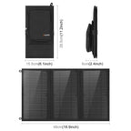 HAWEEL 18W 3 Panels Foldable Solar Panel Charger Bag with 5V / 3.1A Max Dual USB Ports, Support QC3.0 and AFC, 18W 3 Panels – Fast Charging, TPU