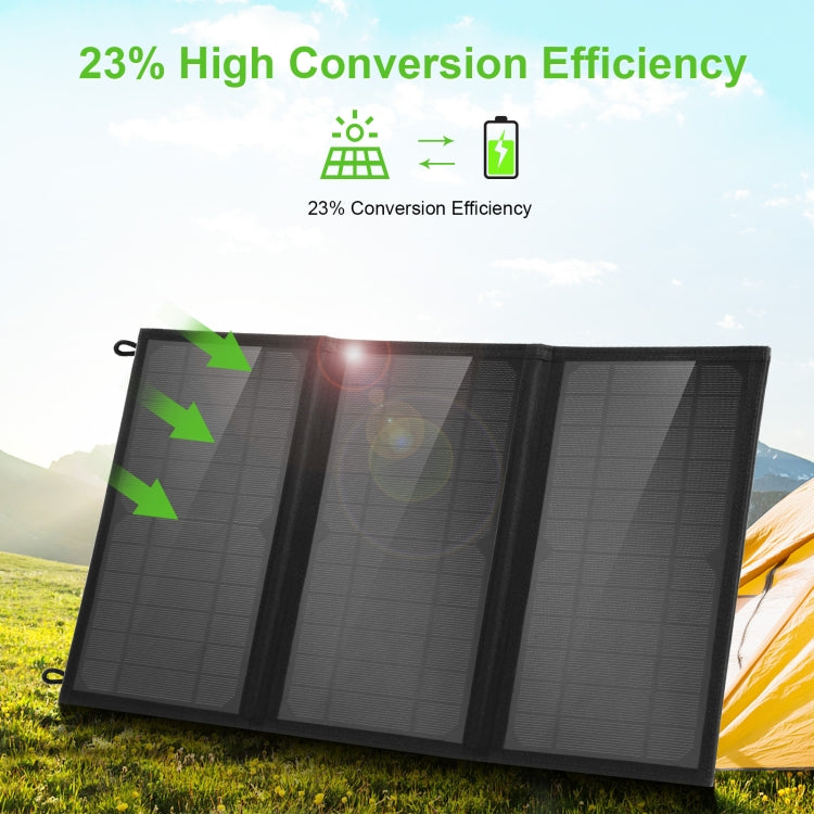HAWEEL 18W 3 Panels Foldable Solar Panel Charger Bag with 5V / 3.1A Max Dual USB Ports, Support QC3.0 and AFC, 18W 3 Panels – Fast Charging, TPU