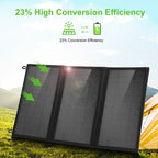 HAWEEL 18W 3 Panels Foldable Solar Panel Charger Bag with 5V / 3.1A Max Dual USB Ports, Support QC3.0 and AFC, 18W 3 Panels – Fast Charging, TPU
