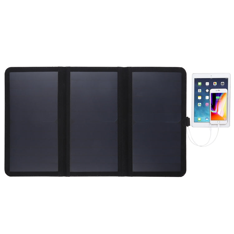 HAWEEL 21W Ultrathin 3-Fold Foldable 5V / 3A Solar Panel Charger with Dual USB Ports, Support QC3.0 and AFC, Ultrathin 21W – TPU