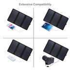 HAWEEL 21W Ultrathin 3-Fold Foldable 5V / 3A Solar Panel Charger with Dual USB Ports, Support QC3.0 and AFC, Ultrathin 21W – TPU