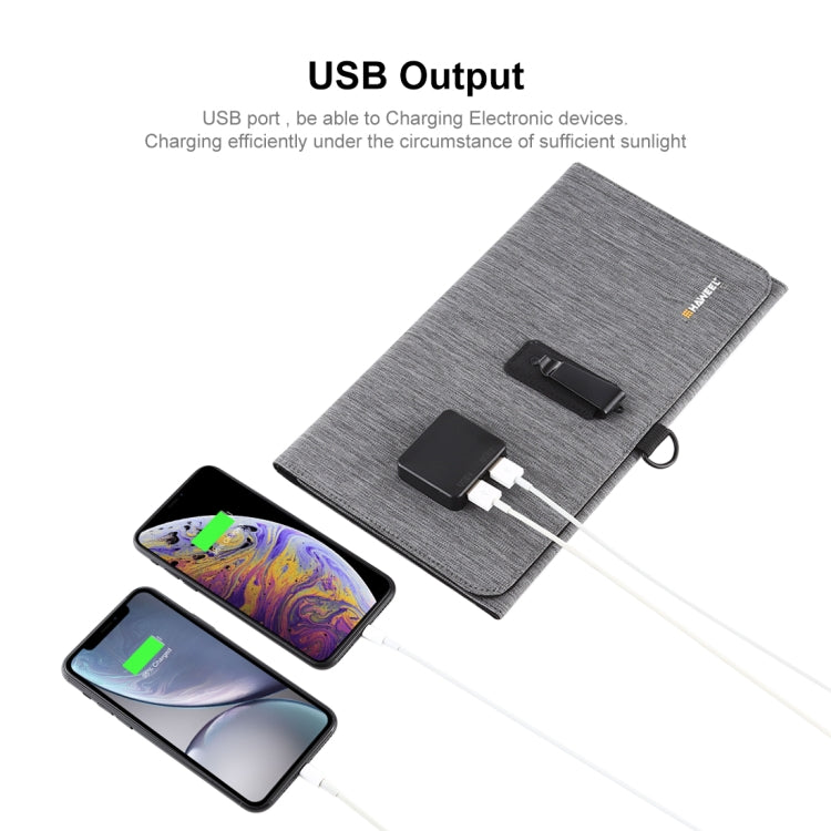 HAWEEL 21W Ultrathin 3-Fold Foldable 5V / 3A Solar Panel Charger with Dual USB Ports, Support QC3.0 and AFC, Ultrathin 21W – TPU