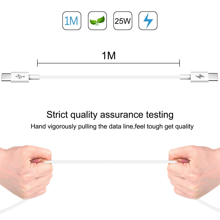 HAWEEL 25W 3A Type-C / USB-C to Type-C / USB-C PD Fast Charging Data Cable, Length: 1m, Type-C to Type-C 1m White – Fast Charging, Data Transmission