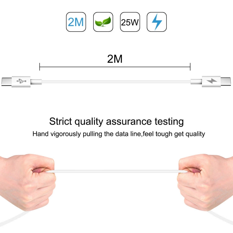 HAWEEL 25W 3A Type-C / USB-C to Type-C / USB-C PD Fast Charging Data Cable, Length: 2m, Type-C to Type-C 2m – Fast Charging, Data Transmission