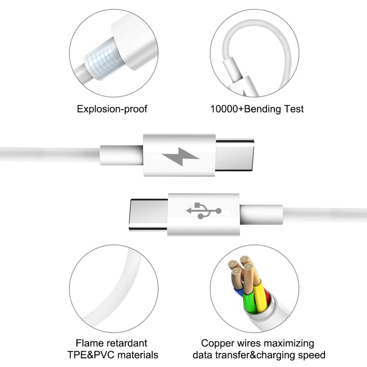 HAWEEL 25W 3A Type-C / USB-C to Type-C / USB-C PD Fast Charging Data Cable, Length: 2m, Type-C to Type-C 2m – Fast Charging, Data Transmission