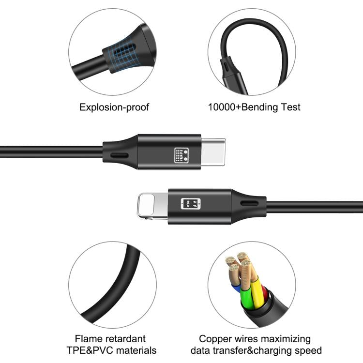 1m USB-C / Type-C to 8 Pin OTG Sync Data / Charging Cable