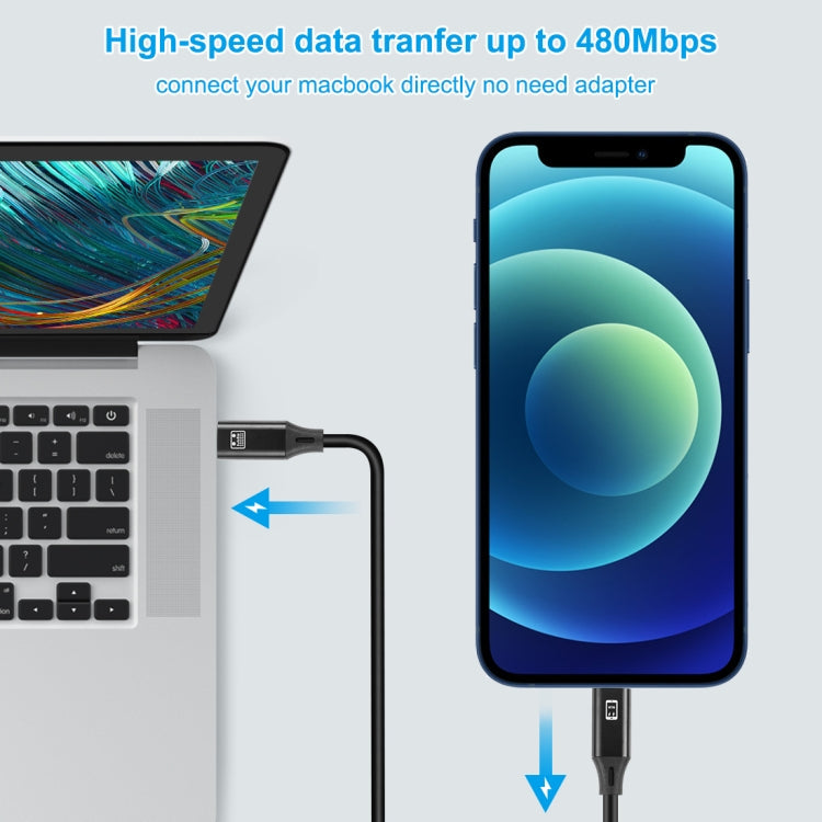 1m USB-C / Type-C to 8 Pin OTG Sync Data / Charging Cable