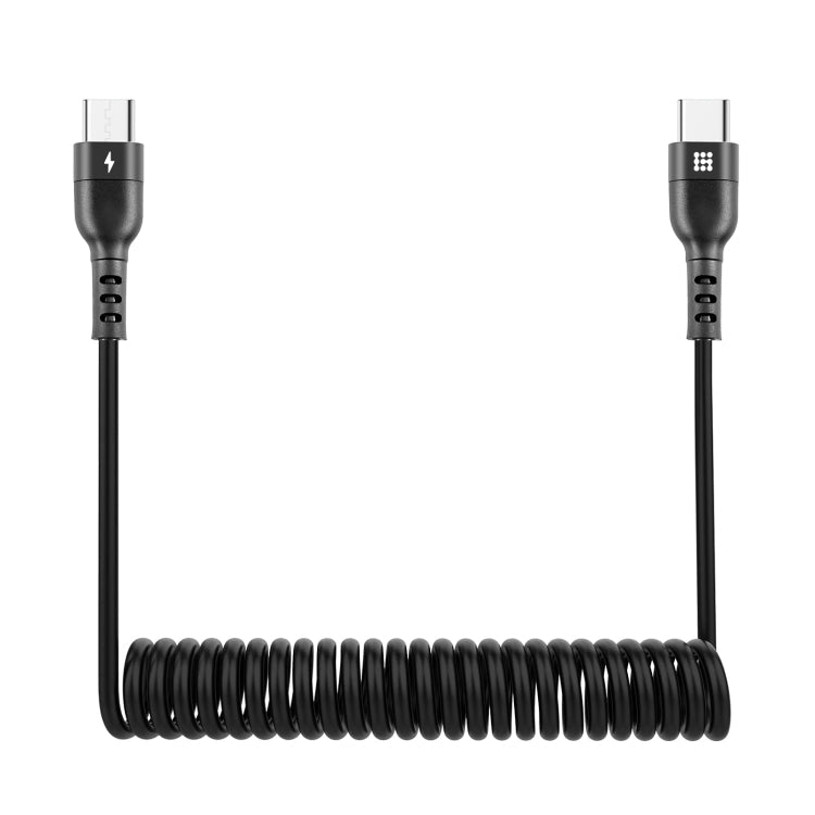 HAWEEL 1m 5A USB-C / Type-C to USB-C / Type-C Retractable Coiled PD Fast Charging Cable, 1m 5A Type-C – Fast Charging