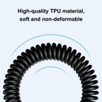 HAWEEL 1m 5A USB-C / Type-C to USB-C / Type-C Retractable Coiled PD Fast Charging Cable, 1m 5A Type-C – Fast Charging