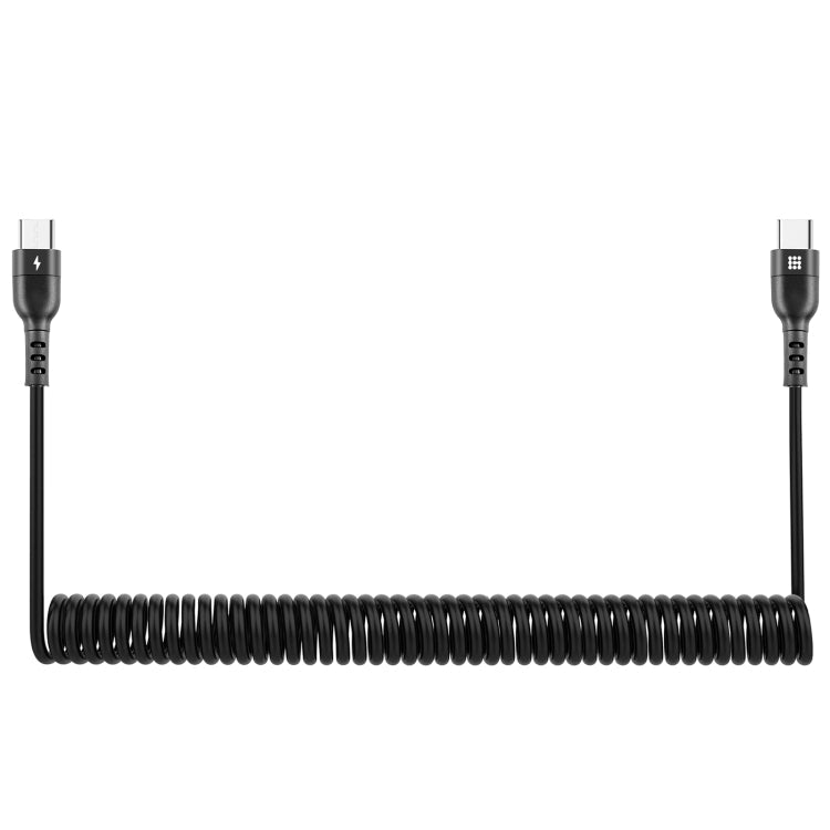 HAWEEL 2m 5A USB-C / Type-C to USB-C / Type-C Retractable Coiled PD Fast Charging Cable, 2m 5A Type-C – Fast Charging
