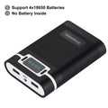 HAWEEL DIY 4 x 18650 Battery (Not Included) 10000mAh Power Bank Shell Box with 2 x USB Output & Display for iPhone, Galaxy, Sony, HTC, Google, Huawei, Xiaomi, Lenovo and other Smartphones, DIY 4 x 18650 10000mAh Battery (US)                           ... DIY 4x 18650 Batteries 10000mAh HWL9500B