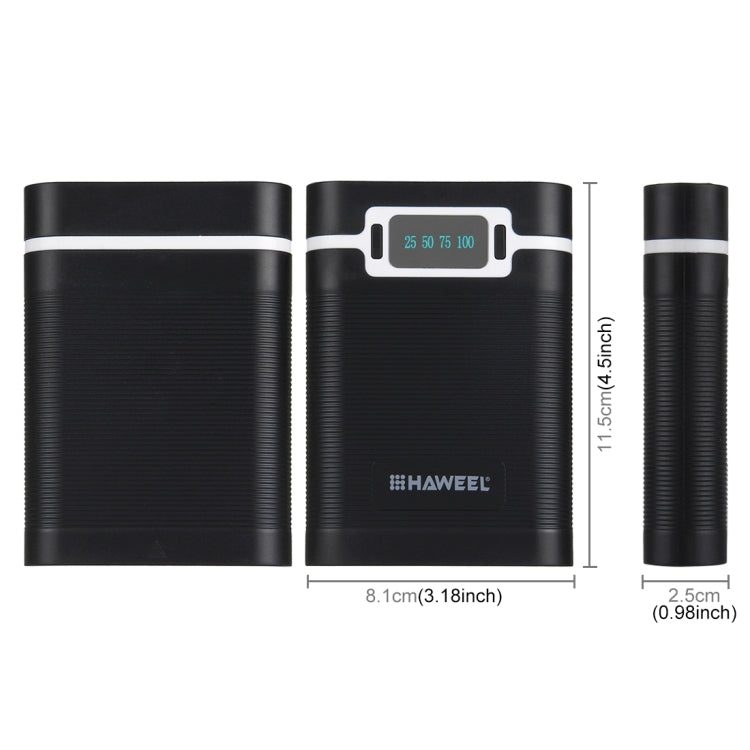 HAWEEL DIY 4 x 18650 Battery (Not Included) 10000mAh Power Bank Shell Box with 2 x USB Output & Display for iPhone, Galaxy, Sony, HTC, Google, Huawei, Xiaomi, Lenovo and other Smartphones, DIY 4 x 18650 10000mAh Battery (US)                           ...