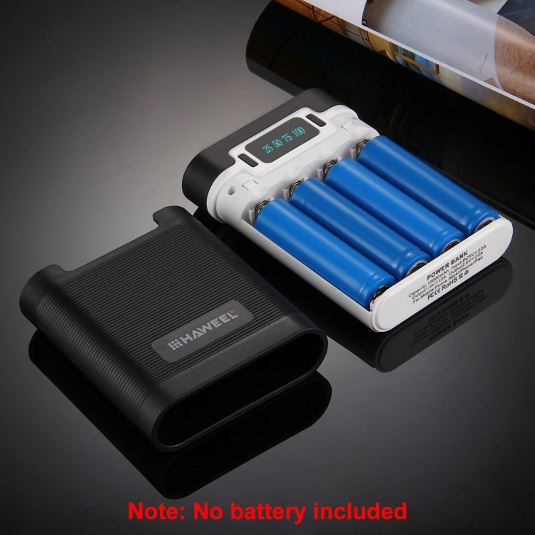 HAWEEL DIY 4 x 18650 Battery (Not Included) 10000mAh Power Bank Shell Box with 2 x USB Output & Display for iPhone, Galaxy, Sony, HTC, Google, Huawei, Xiaomi, Lenovo and other Smartphones, DIY 4 x 18650 10000mAh Battery (US)                           ...