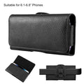 HAWEEL 6.1-6.8 inch Litchi Texture Genuine Leather Phone Belt Clip Horizontal Carrying Pouch, 6.1-6.8 inch – Magnetic, Leather