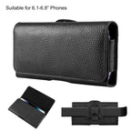 HAWEEL 6.1-6.8 inch Litchi Texture Genuine Leather Phone Belt Clip Horizontal Carrying Pouch, 6.1-6.8 inch – Magnetic, Leather