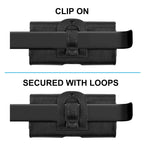 HAWEEL 6.1-6.8 inch Litchi Texture Genuine Leather Phone Belt Clip Horizontal Carrying Pouch, 6.1-6.8 inch – Magnetic, Leather