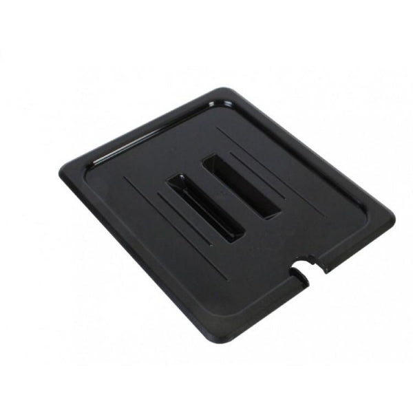 GN 1/2 Polycarbonate Gastronorm Notched Lid Black Default Title