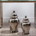 Small Ceramic Silver Jar