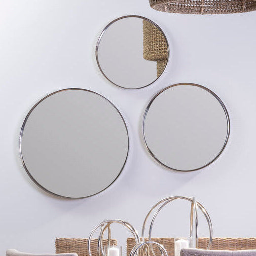 Large Nickel Finish Wall Mirror
