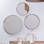 Large Nickel Finish Wall Mirror