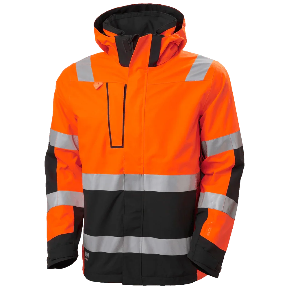 Helly Hansen 71195 Alna 2.0 Hi-Vis Waterproof Shell Jacket ORANGE EBONY