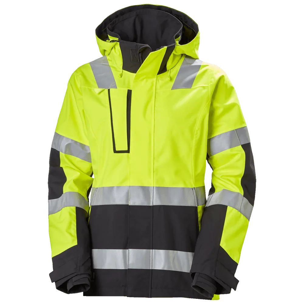 Helly Hansen 71294 Women's Luna Hi-Vis Waterproof Shell Jacket YELLOW EBONY