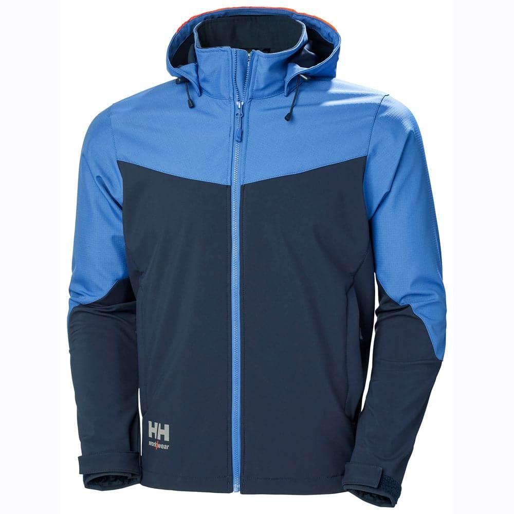 Helly Hansen 74290 Oxford Softshell Hooded Work Jacket Navy Stone Blue