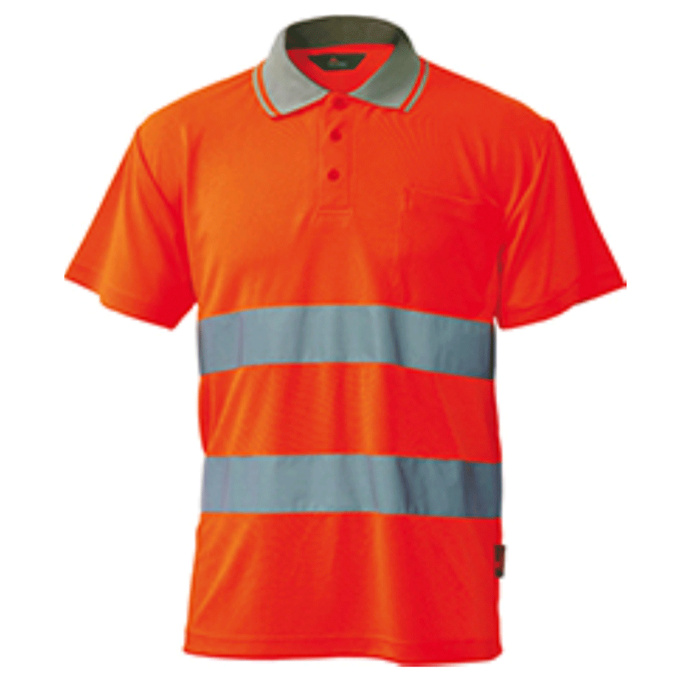 Herock Hi-Vis Reflective Polo T-Shirt Various Colours Hi-Vis Orange