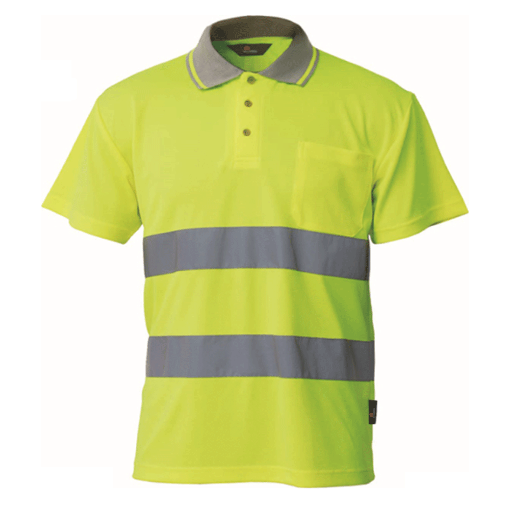 Herock Hi-Vis Reflective Polo T-Shirt Various Colours Hi-Vis Yellow