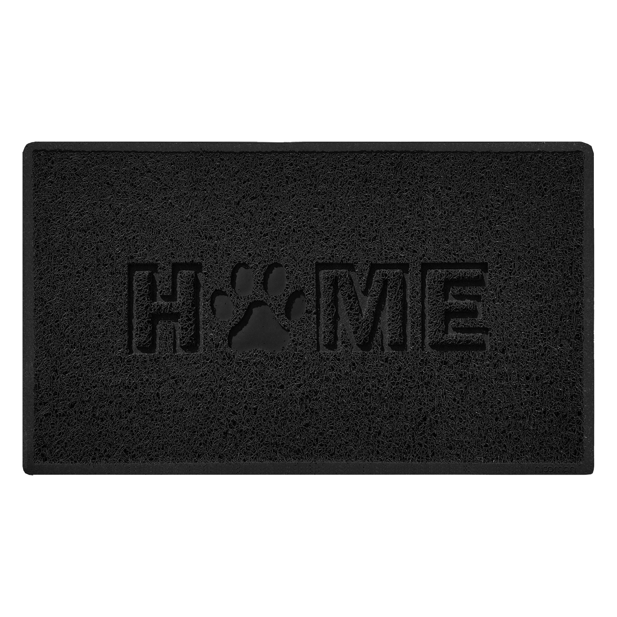 Home Paw Embossed Spaghetti Doormat Black 75cm x 44cm