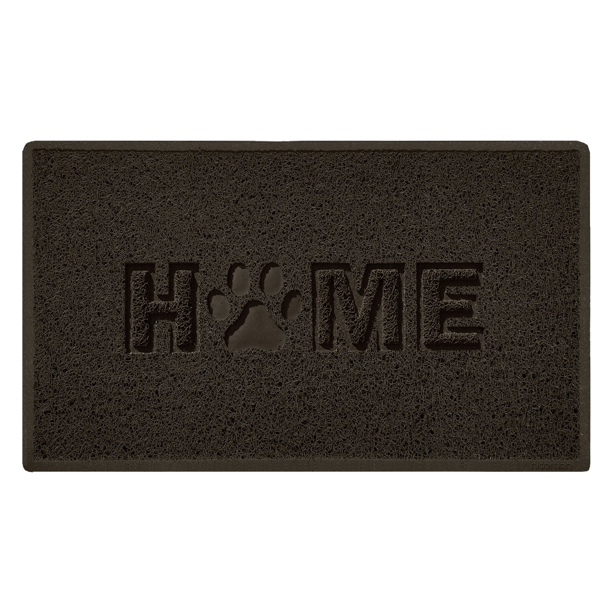 Home Paw Embossed Spaghetti Doormat Brown 75cm x 44cm