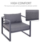 6pcs Garden Sectional Sofa Set Aluminum Frame Coffee Table Footstool