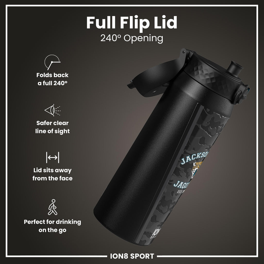 NFL x ION8 Insulated Steel Water Bottle, NFL Jaguars, 750ml (24oz)