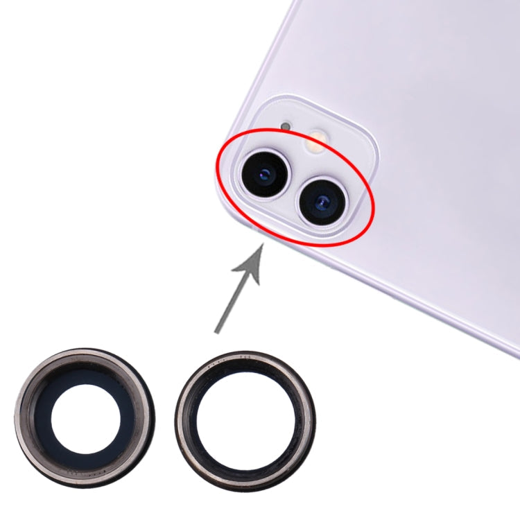 2 PCS Back Camera Bezel with Lens Cover for iPhone 11, For iPhone 11 For iPhone 11