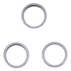 For iPhone 14 Pro Max 3PCS Rear Camera Glass Lens Metal Outside Protector Hoop Ring, For iPhone 14 Pro Max For iPhone 14 Pro Max Deep Purple