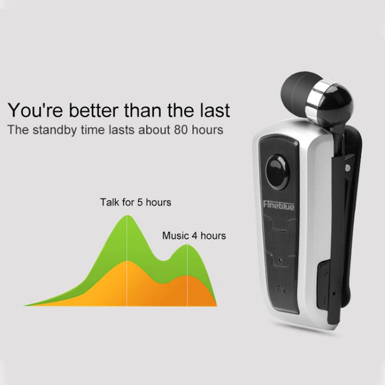 Bluetooth Headset – Fineblue F910 CSR4.1 Retractable Cable Caller Vibration Reminder...