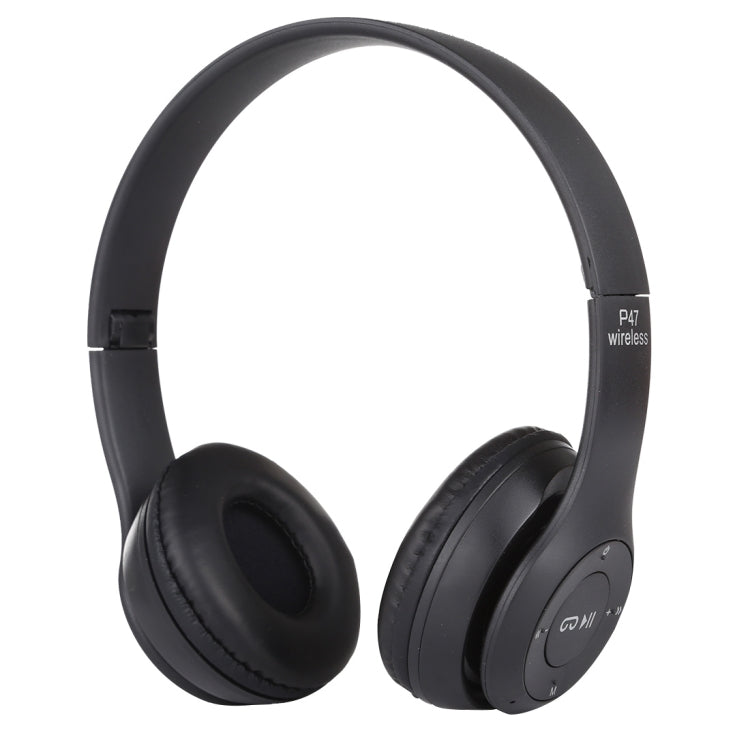 P47 Bluetooth Headphones – Foldable P47 Black Black