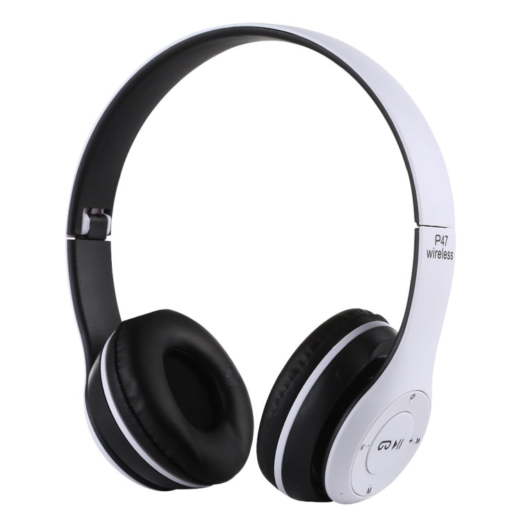 P47 Bluetooth Headphones – Foldable P47 White White