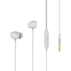 REMAX RM-550 3.5mm Gold Pin In-Ear Stereo Music Earphone with Wire Control + MIC, Support Hands-free White