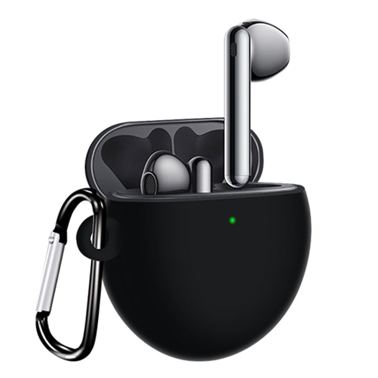 For Huawei Freebuds 4 Full Coverage Waterproof Silicone Wireless Earphone Protective Case with Hook Up – Shockproof, Waterproof Black