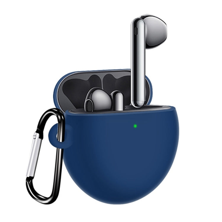 For Huawei Freebuds 4 Full Coverage Waterproof Silicone Wireless Earphone Protective Case with Hook Up – Shockproof, Waterproof Dark Blue