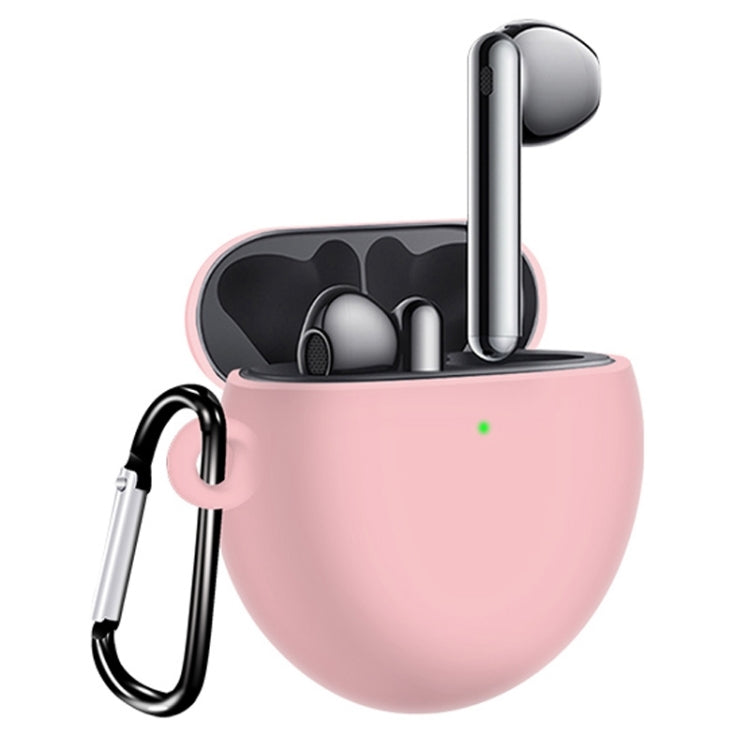 For Huawei Freebuds 4 Full Coverage Waterproof Silicone Wireless Earphone Protective Case with Hook Up – Shockproof, Waterproof Pink